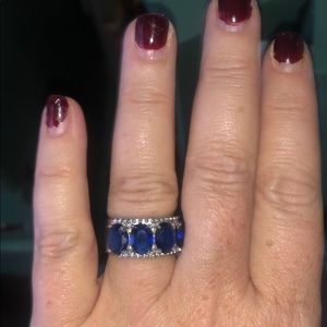 Sapphire and White Topaz ring
